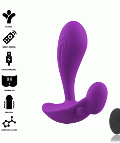 INTENSE - SHELLY DUO ANAL-PERINEO , VAGINAL-CLITORIS REMOTO MORADO